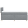 Cama box spring con colchón tela gris claro 90x200 cm