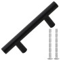 Tiradores para armarios 10 uds acero inoxidable negro 64 mm