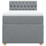 Cama box spring con colchón tela gris claro 90x200 cm