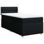 Cama box spring con colchón tela negro 90x200 cm