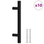 Tiradores para armarios 10 uds acero inoxidable negro 96 mm
