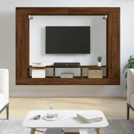 Brown oak engineered wood TV cabinet 152x22x113 cm by vidaXL, Closets and storage - Ref: Foro24-833729, Price: 94,22 €, Disco...