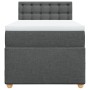 Cama box spring con colchón tela gris oscuro 90x200 cm