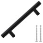 Tiradores para armarios 10 uds acero inoxidable negro 96 mm