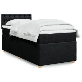 Cama box spring con colchón tela negro 90x200 cm en Camas y somieres | Comprar online en Foro24