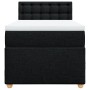 Cama box spring con colchón tela negro 90x200 cm