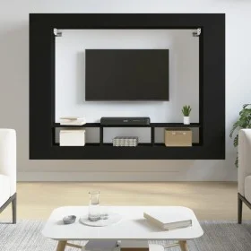 Schwarzer TV-Schrank aus Holzwerkstoff, 152 x 22 x 113 cm von vidaXL, Schränke und Lagerung - Ref: Foro24-833723, Preis: 84,8...