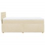 Cama box spring con colchón tela color crema 90x200 cm