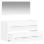 Weißer Badezimmerschrank aus Holzwerkstoff mit Spiegel von vidaXL, Badezimmermöbel - Ref: Foro24-833879, Preis: 51,96 €, Raba...