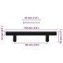 Tiradores para armarios 10 uds acero inoxidable negro 96 mm