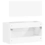 Weißer Badezimmerschrank aus Holzwerkstoff mit Spiegel von vidaXL, Badezimmermöbel - Ref: Foro24-833879, Preis: 51,96 €, Raba...