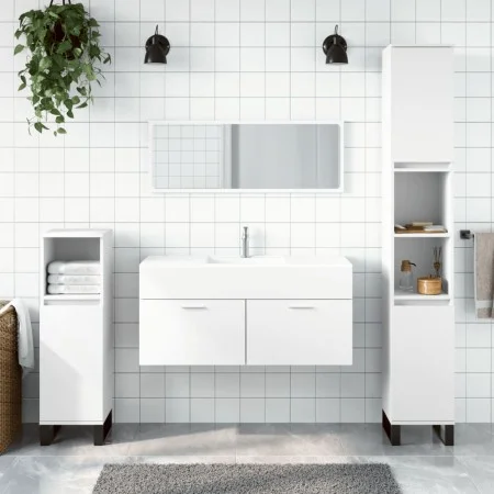White engineered wood bathroom cabinet with mirror by vidaXL, Bathroom furniture - Ref: Foro24-833884, Price: 71,61 €, Discou...