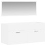 Weißer Badezimmerschrank aus Holzwerkstoff mit Spiegel von vidaXL, Badezimmermöbel - Ref: Foro24-833884, Preis: 72,58 €, Raba...