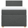 Cama box spring con colchón tela gris oscuro 100x200 cm