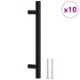 Tiradores para armarios 10 uds acero inoxidable negro 128 mm
