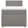 Cama box spring con colchón tela gris taupe 100x200 cm