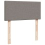 Cama box spring con colchón tela gris taupe 100x200 cm