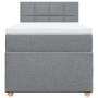 Cama box spring con colchón tela gris claro 100x200 cm