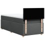 Cama box spring con colchón tela gris oscuro 100x200 cm
