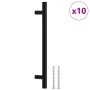 Tiradores para armarios 10 uds acero inoxidable negro 160 mm