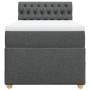 Cama box spring con colchón tela gris oscuro 100x200 cm