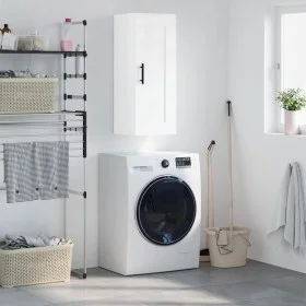 Glossy white engineered wood wall cabinet 34.5x34x90 cm by vidaXL, Sideboards - Ref: Foro24-830526, Price: 55,30 €, Discount: %