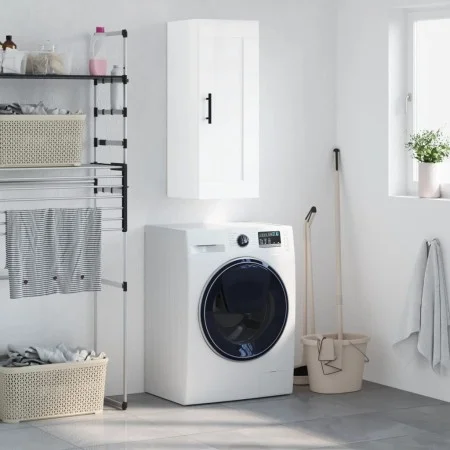 Glossy white engineered wood wall cabinet 34.5x34x90 cm by vidaXL, Sideboards - Ref: Foro24-830526, Price: 55,30 €, Discount: %