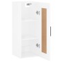 Glänzend weißer Wandschrank aus Holzwerkstoff, 34,5 x 34 x 90 cm von vidaXL, Sideboards - Ref: Foro24-830526, Preis: 56,04 €,...