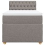 Cama box spring con colchón tela gris taupe 100x200 cm
