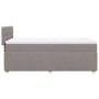 Cama box spring con colchón tela gris taupe 100x200 cm