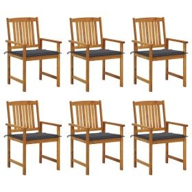 Garden chairs and cushions 6 units solid acacia wood by vidaXL, Garden chairs - Ref: Foro24-3078151, Price: 471,34 €, Discoun...