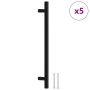 Tiradores para armarios 5 uds acero inoxidable negro 192 mm