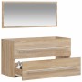 Badezimmerschrank mit Spiegel aus Sonoma-Eiche von vidaXL, Badezimmermöbel - Ref: Foro24-833881, Preis: 79,33 €, Rabatt: %