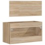 Badezimmerschrank mit Spiegel aus Sonoma-Eiche von vidaXL, Badezimmermöbel - Ref: Foro24-833881, Preis: 79,33 €, Rabatt: %