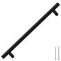 Tiradores para armarios 5 uds acero inoxidable negro 192 mm