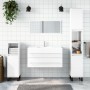 Glänzend weißer Badezimmerschrank aus Holzwerkstoff mit Spiegel von vidaXL, Badezimmermöbel - Ref: Foro24-833883, Preis: 62,2...