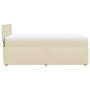 Cama box spring con colchón tela color crema 100x200 cm
