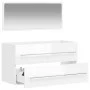 Glossy white engineered wood bathroom cabinet with mirror by vidaXL, Bathroom furniture - Ref: Foro24-833883, Price: 61,92 €,...