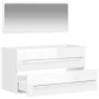 Glossy white engineered wood bathroom cabinet with mirror by vidaXL, Bathroom furniture - Ref: Foro24-833883, Price: 61,92 €,...