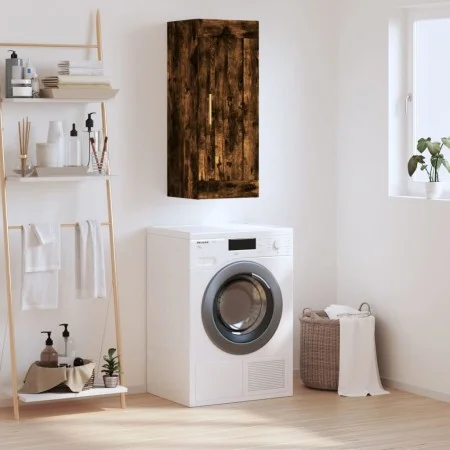 Smoked oak engineered wood wall cabinet 34.5x34x90 cm by vidaXL, Sideboards - Ref: Foro24-830489, Price: 48,17 €, Discount: %