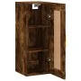 Smoked oak engineered wood wall cabinet 34.5x34x90 cm by vidaXL, Sideboards - Ref: Foro24-830489, Price: 48,17 €, Discount: %