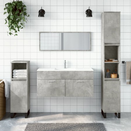 Betongrauer verspiegelter Badezimmerschrank aus Holzwerkstoff von vidaXL, Badezimmermöbel - Ref: Foro24-833887, Preis: 69,94 ...
