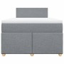 Cama box spring con colchón tela gris claro 120x190 cm