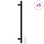 Tiradores para armarios 5 uds acero inoxidable negro 224 mm