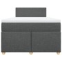 Cama box spring con colchón tela gris oscuro 120x190 cm