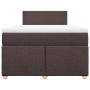 Cama box spring con colchón tela marrón oscuro 120x190 cm