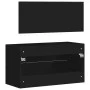 Armario de baño con espejo madera de ingeniería negro de vidaXL, Muebles de baño - Ref: Foro24-833880, Precio: 61,07 €, Descu...