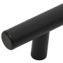 Tiradores para armarios 5 uds acero inoxidable negro 224 mm