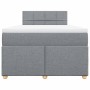 Cama box spring con colchón tela gris claro 120x190 cm