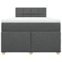 Cama box spring con colchón tela gris oscuro 120x190 cm